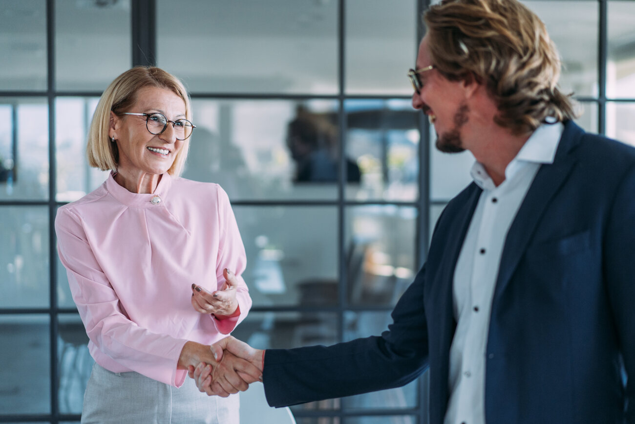 A partnership handshake